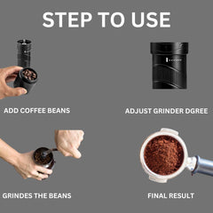 Coffeeholic Manual Burr Coffee Grinder | Stainless Steel