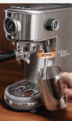 Coffeeholic Espresso Machine 1.3L | Silver, 20 Bar