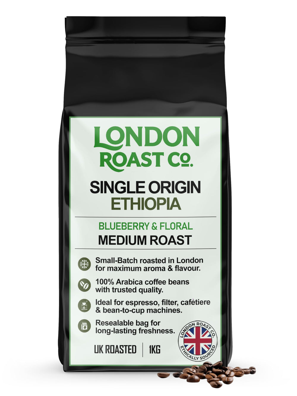 London Roast Co Ethiopia Coffee Beans 1kg | Medium Roast
