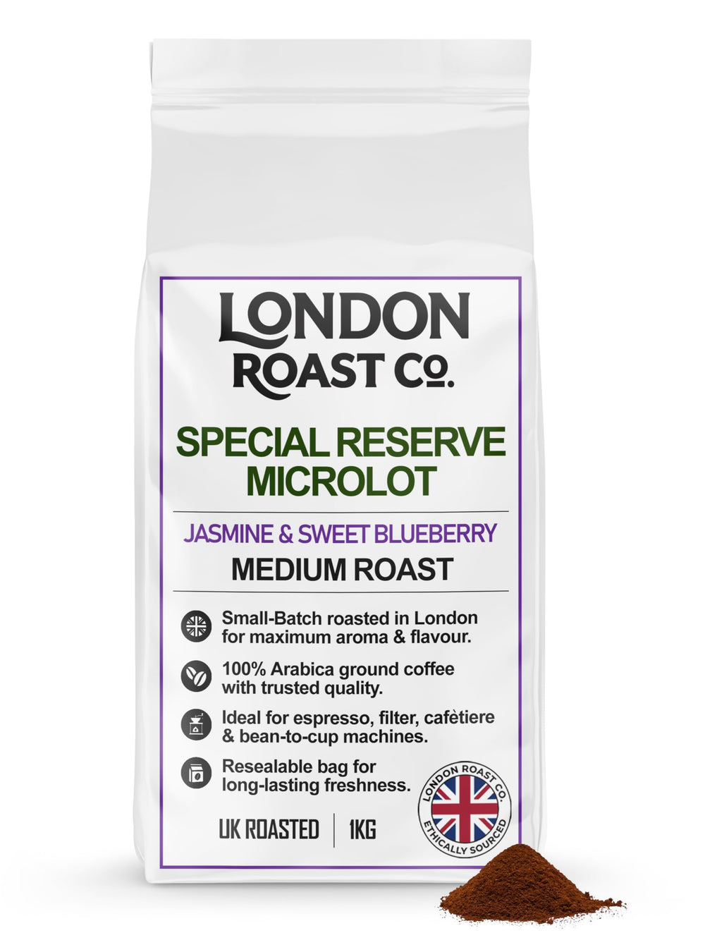 London Roast Co Special Reserve Microlot Ground Coffee 1kg | Medium Roast