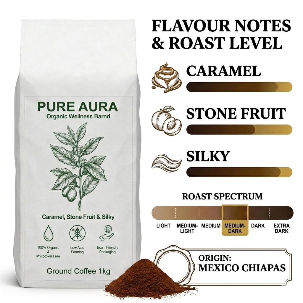 Pure Aura Ground Coffee 1kg
