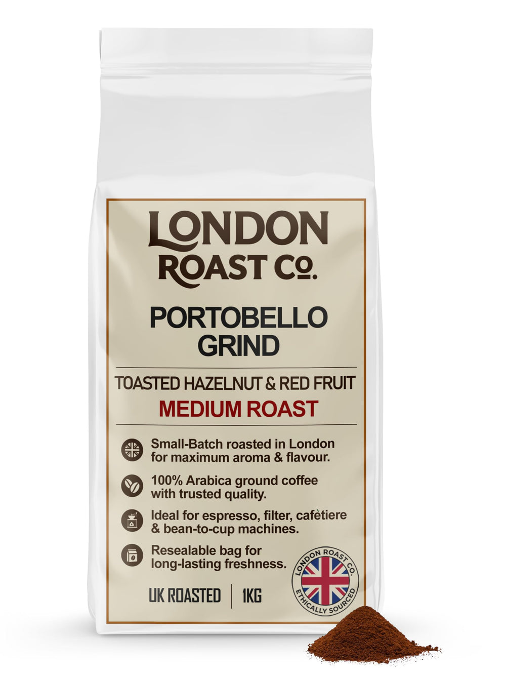 London Roast Co Portobello Grind Ground Coffee 1kg | Medium Roast