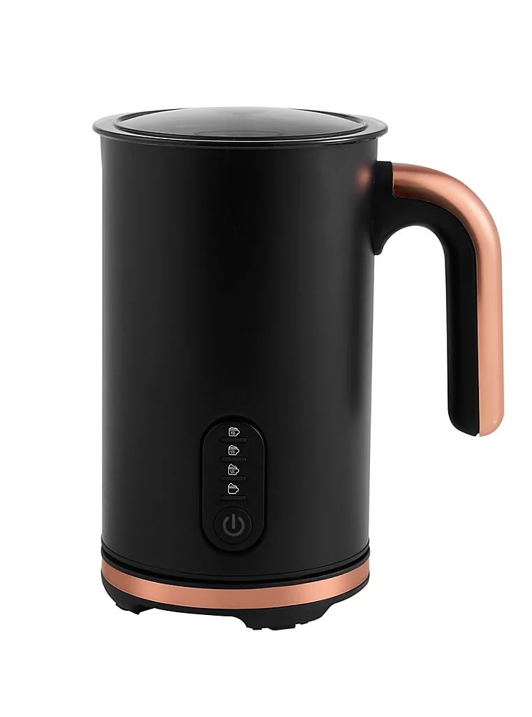 Coffeeholic Electric Milk Frother 350ml | Black and Rose Gold