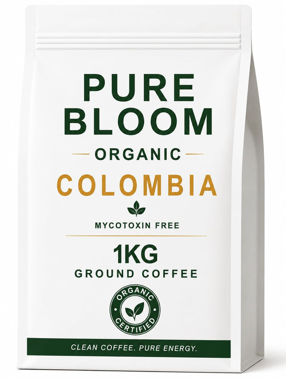 Pure Bloom Clean Colombia Ground Coffee 1kg