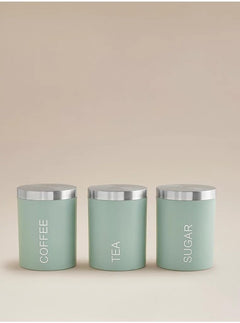Coffeeholic Tea, Coffee & Sugar Canister Set | Light Green