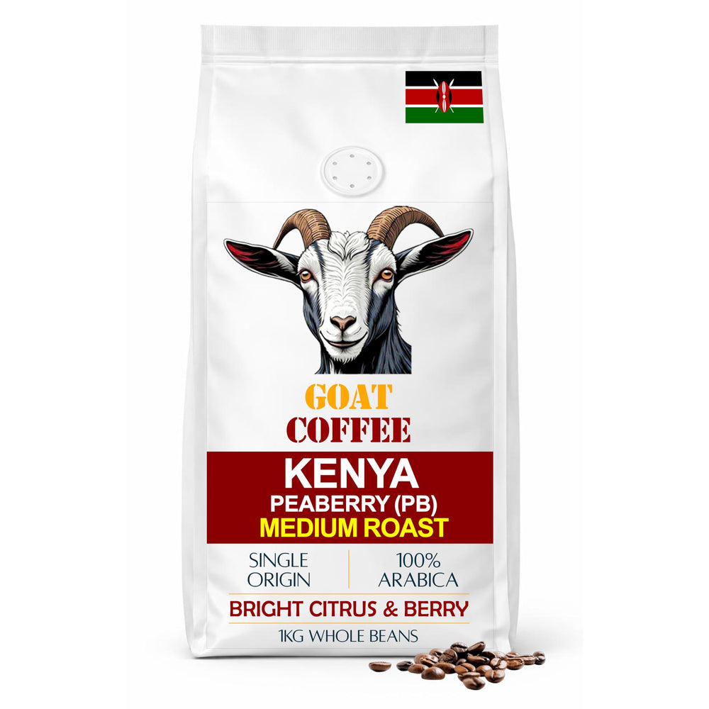 Goat Coffee Kenya Peaberry Coffee Beans 1kg | Medium Roast