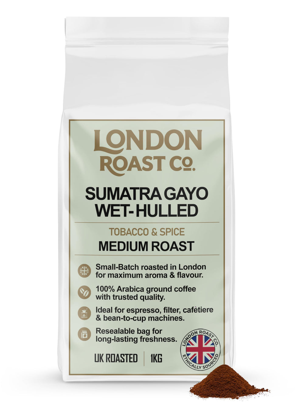 London Roast Co Sumatra Gayo Ground Coffee 1kg | Medium Roast