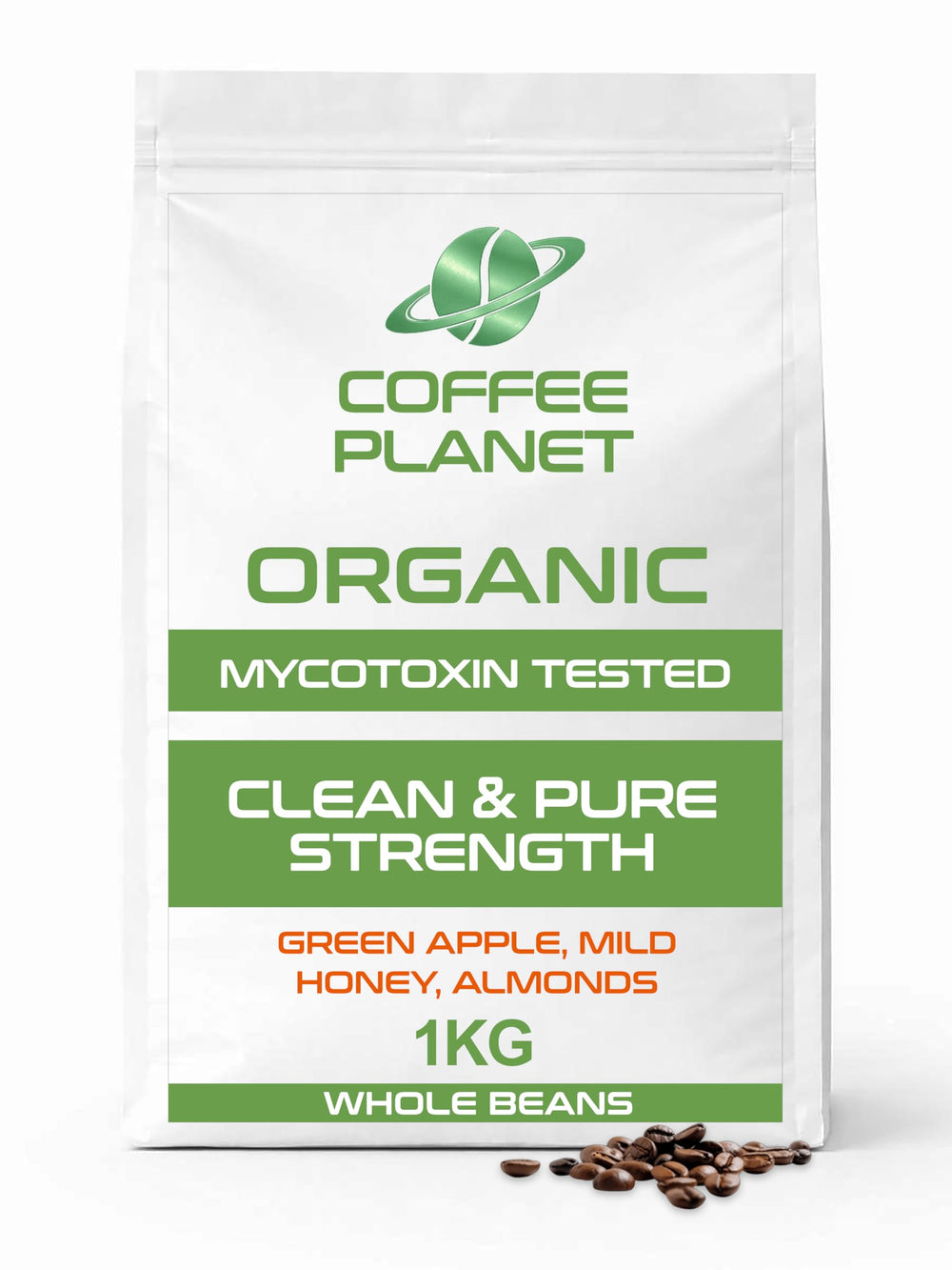 Coffee Planet Clean and Pure Strength Coffee Beans 1kg | Medium Roast