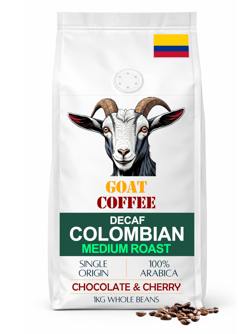 Goat Coffee Colombia Decaf Coffee Beans 1kg | Medium Roast