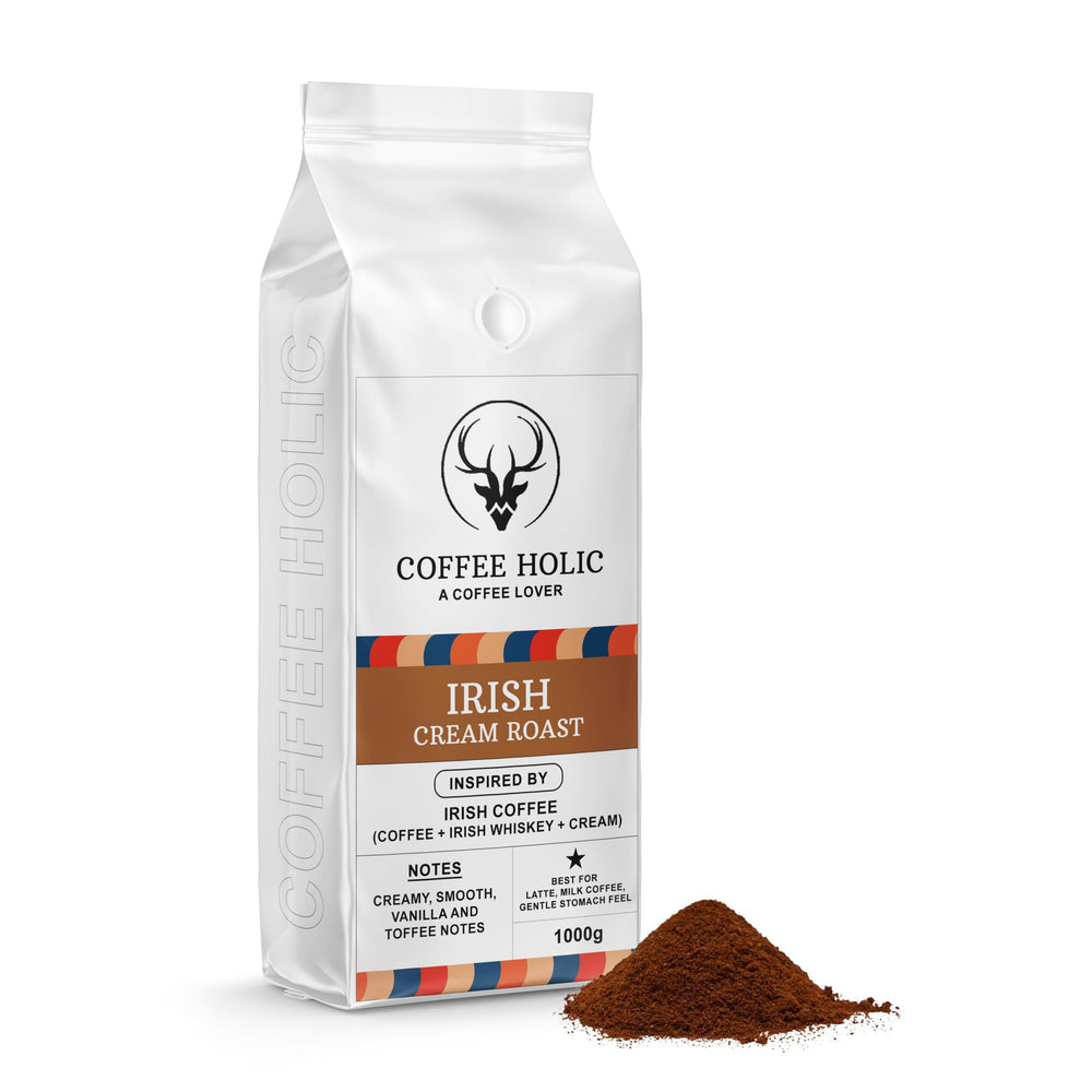 Coffeeholic Irish Cream Whiskey Ground Coffee 1kg | Medium Roast