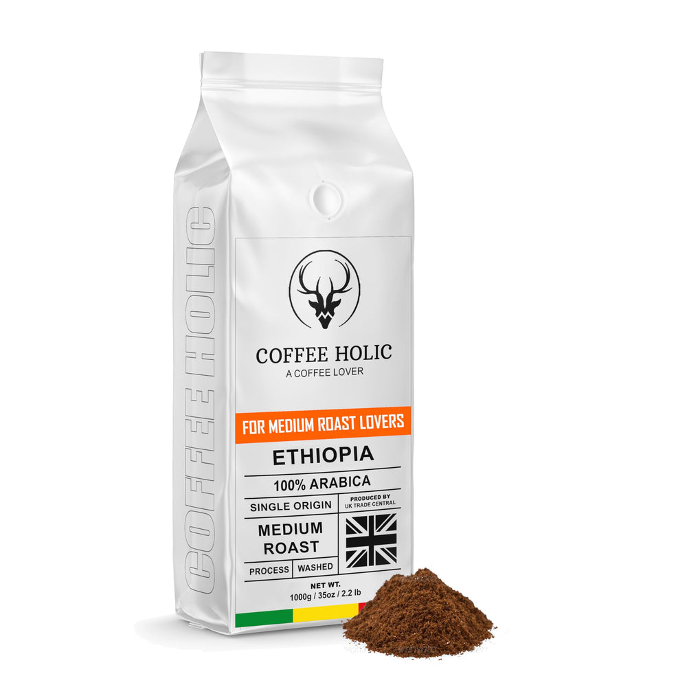 Coffeeholic Ethiopia Ground Coffee 1kg | Medium Roast