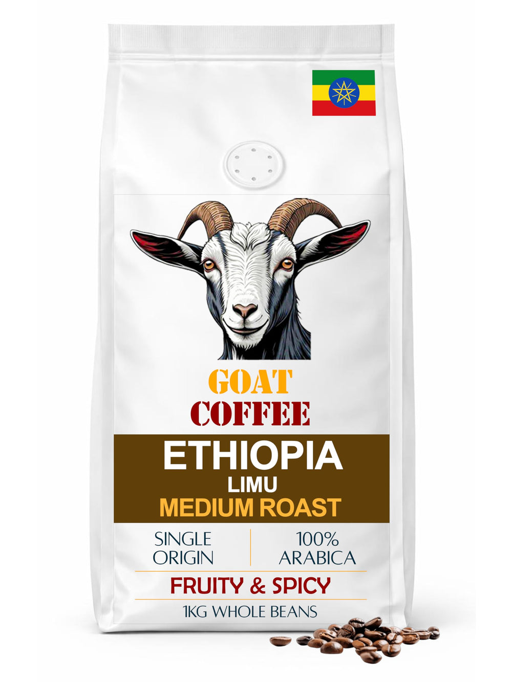 Goat Coffee Ethiopia Limu Coffee Beans 1kg | Medium Roast
