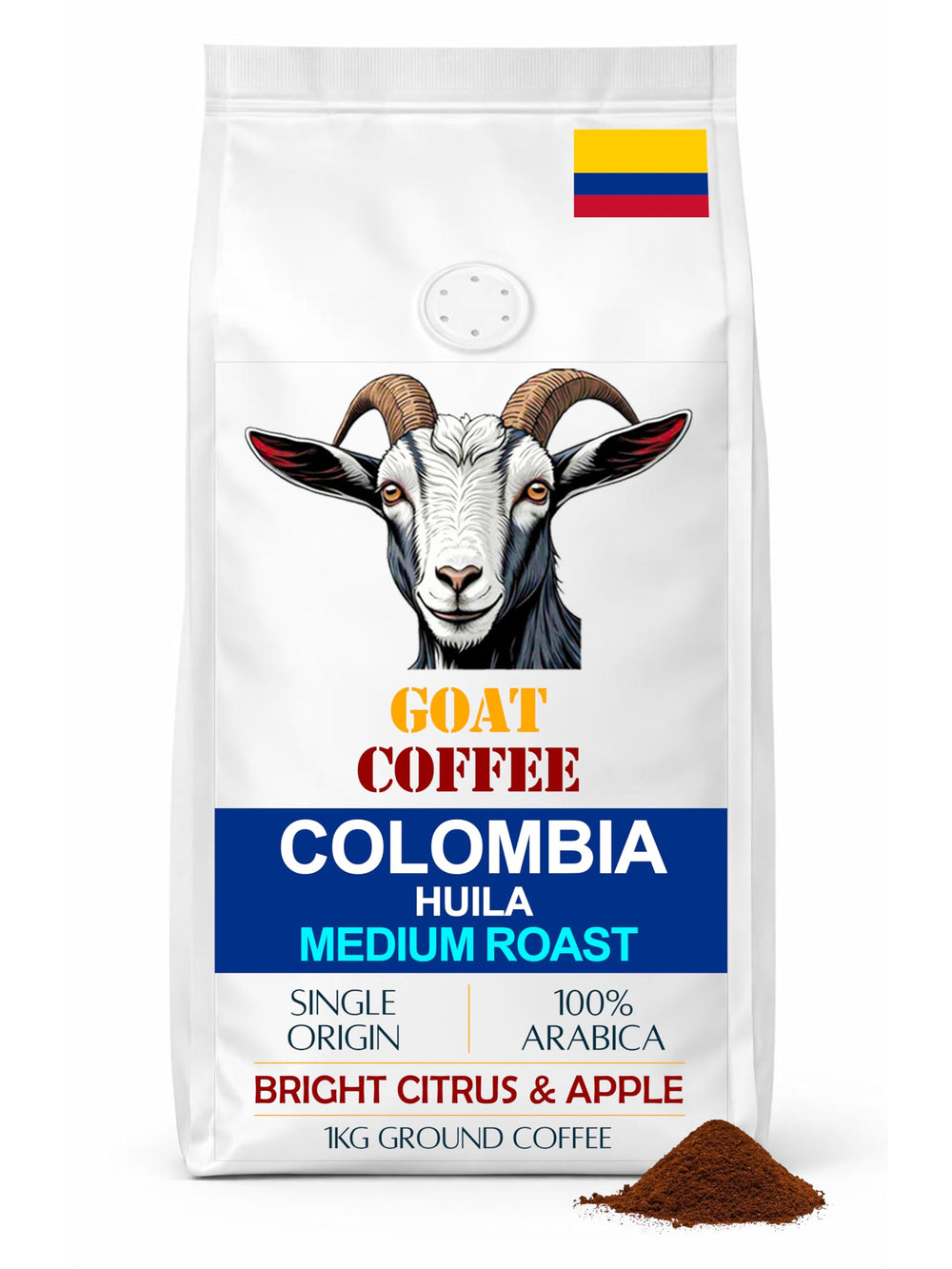 Goat Coffee Colombia Huila Ground Coffee 1kg | Medium Roast
