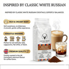 Coffeeholic Velvet White Russian Vodka Ground Coffee 1kg | Medium Roast