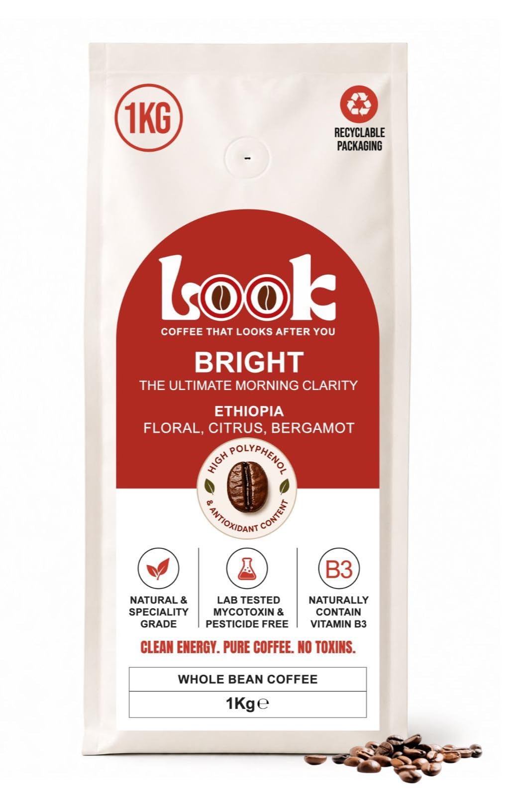 Look Coffee Bright Ethiopia Coffee Beans 1kg | Medium Roast