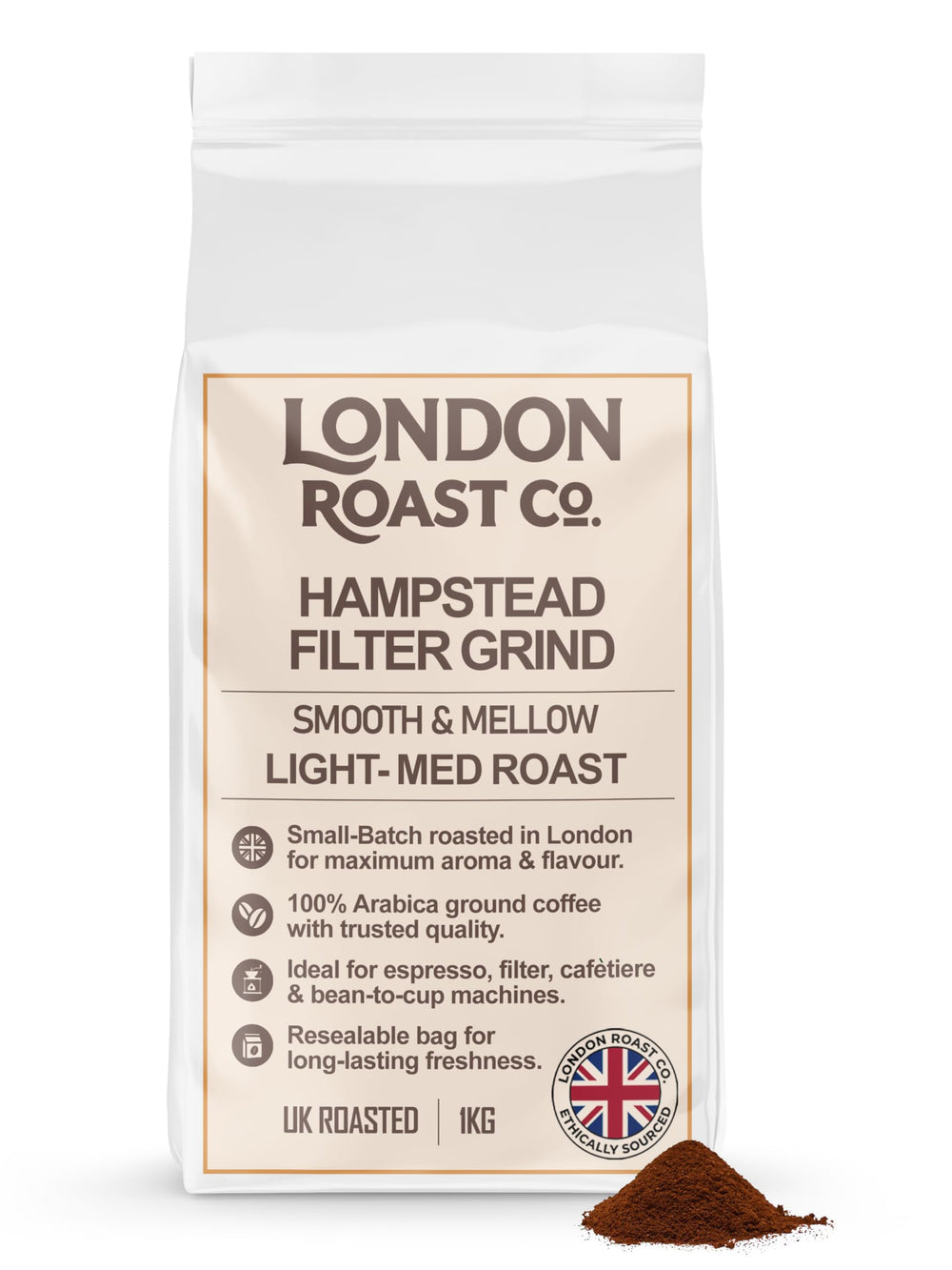 London Roast Co Hampstead Grind Ground Coffee 1kg | Light-Medium Roast