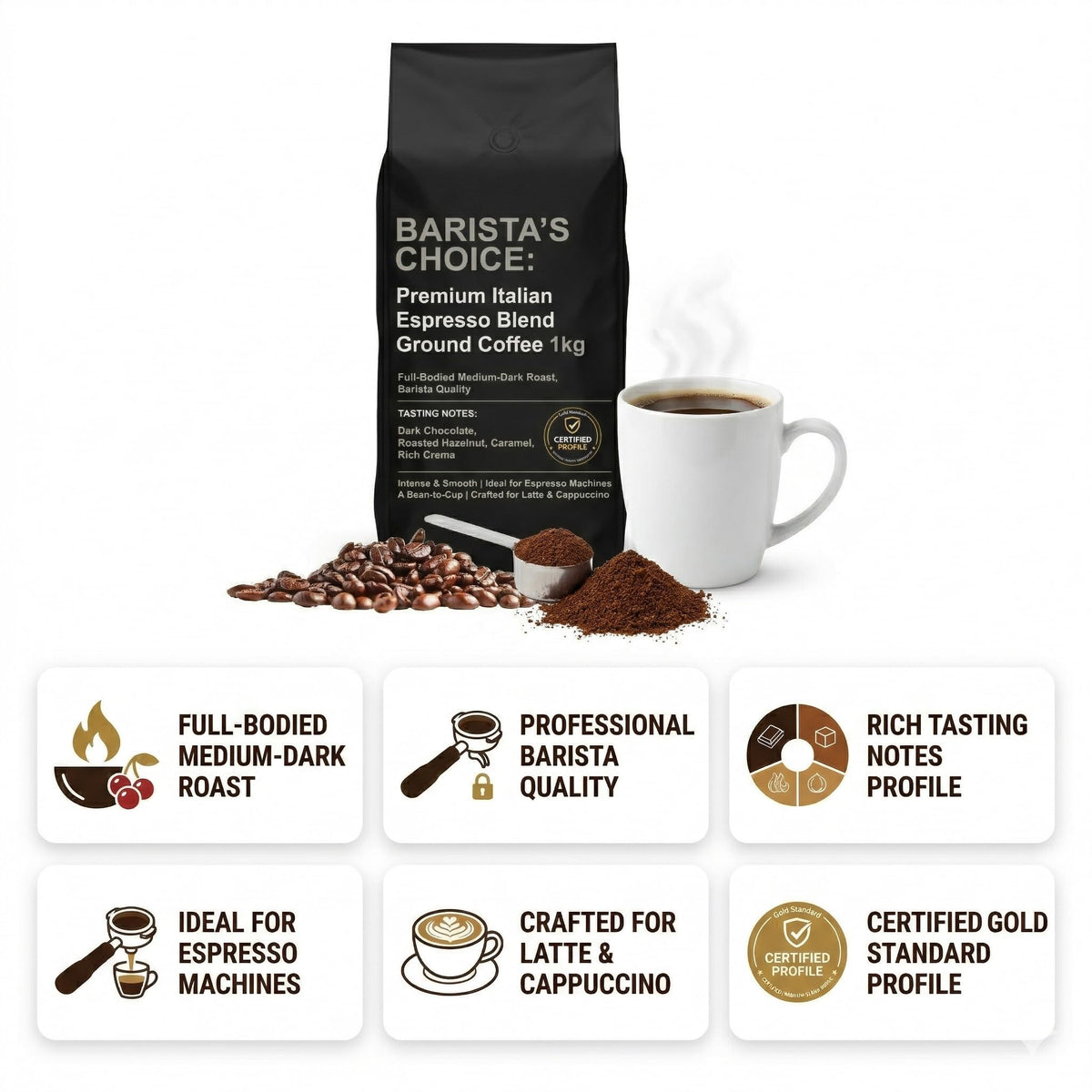 Baristas Choice Espresso Coffee Beans 1kg