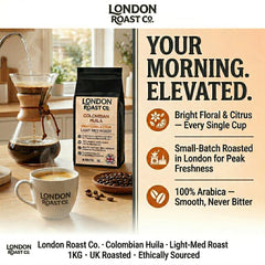 London Roast Co Colombia Huila Coffee Beans 1kg | Light-Medium Roast