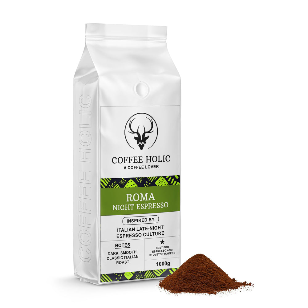 Coffeeholic Roma Night Espresso Ground Coffee 1kg | Italian Roast