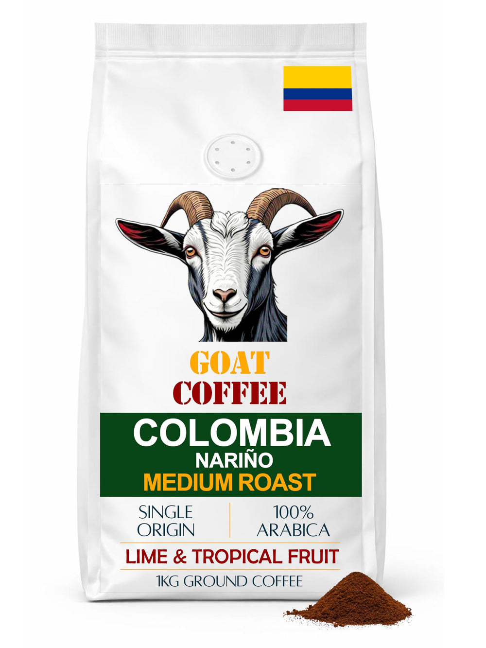 Goat Coffee Colombia Nariño Ground Coffee 1kg | Medium Roast