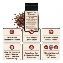 London Roast Co Covent Garden Taster Coffee Beans 1kg | Dark Roast