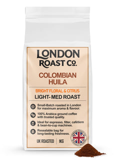 London Roast Co Colombia Huila Ground Coffee 1kg | Light-Medium Roast