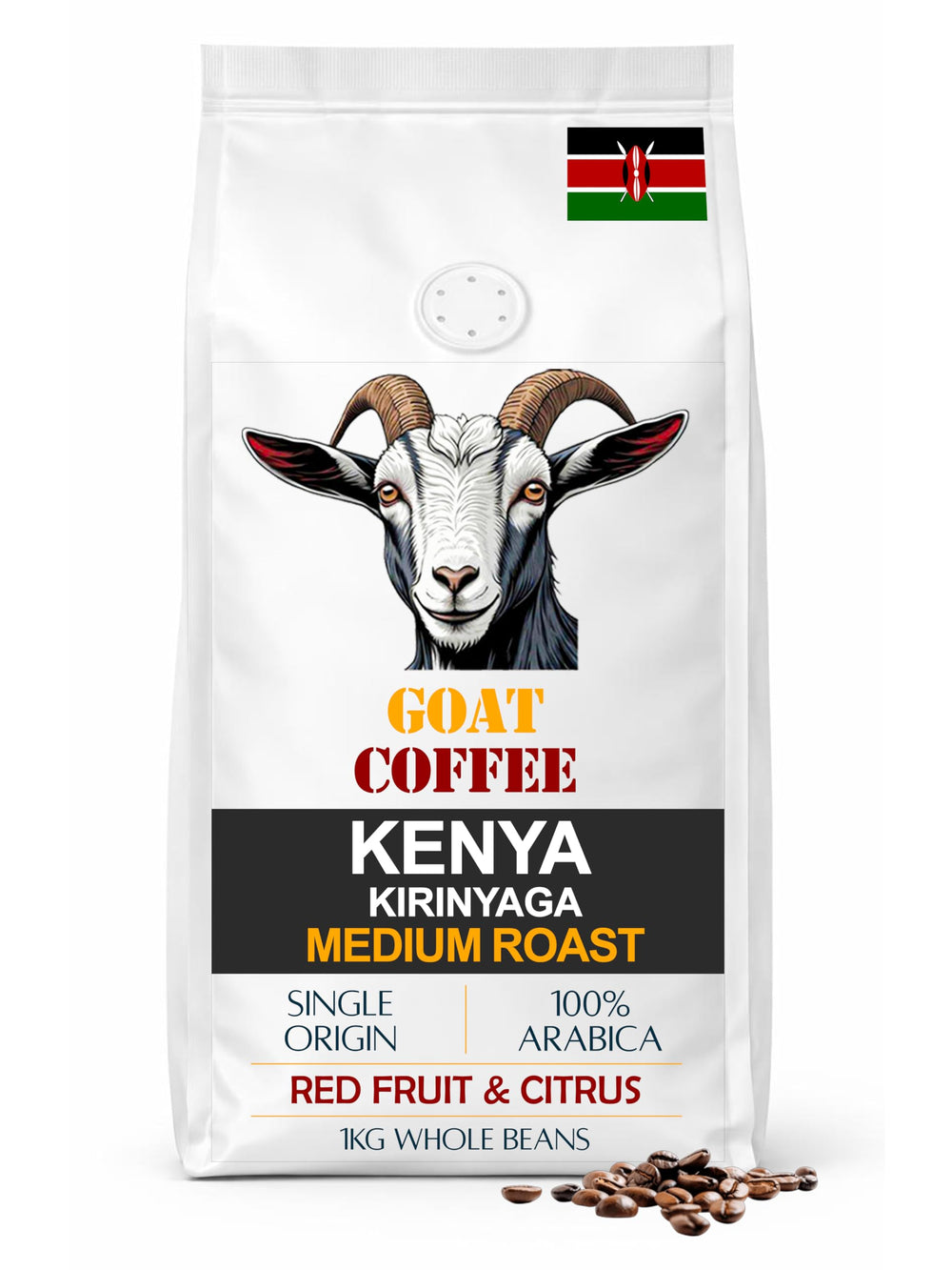 Goat Coffee Kenya Kirinyaga Coffee Beans 1kg | Medium Roast