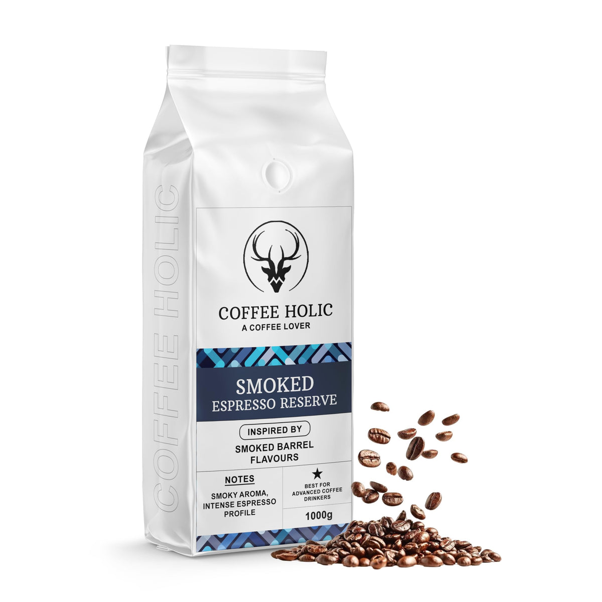 Coffeeholic Smoked Barrel Espresso Reserve Coffee Beans 1kg | Dark Roast
