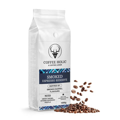 Coffeeholic Smoked Barrel Espresso Reserve Coffee Beans 1kg | Dark Roast