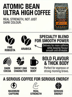 Atomic Bean Ultra High Caffeine Coffee Beans 1kg | Dark Roast