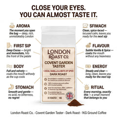 London Roast Co Covent Garden Taster Coffee Beans 1kg | Dark Roast