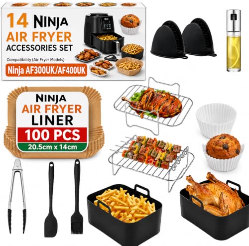 Coffeeholic 14-Piece Air Fryer Accessories | Fits Ninja AF300UK/AF400UK