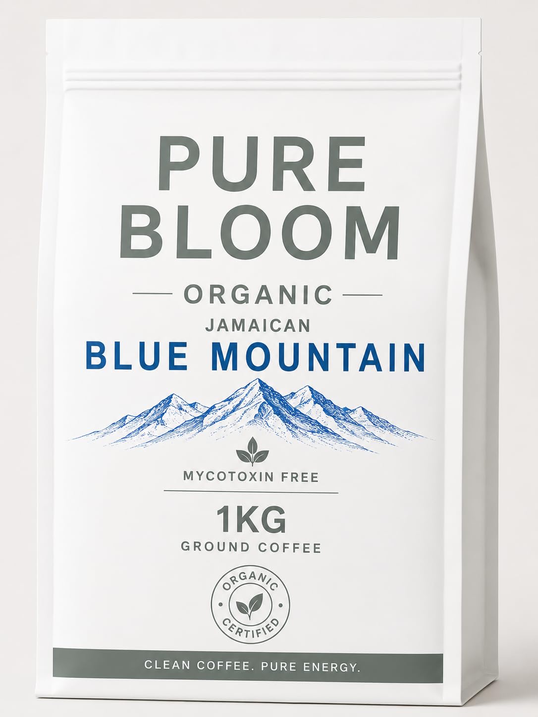 Pure Bloom Clean Jamaican Blue Mountain Ground Coffee 1kg