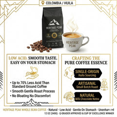 Heritage Peak Colombia Coffee Beans 1kg | Medium Roast