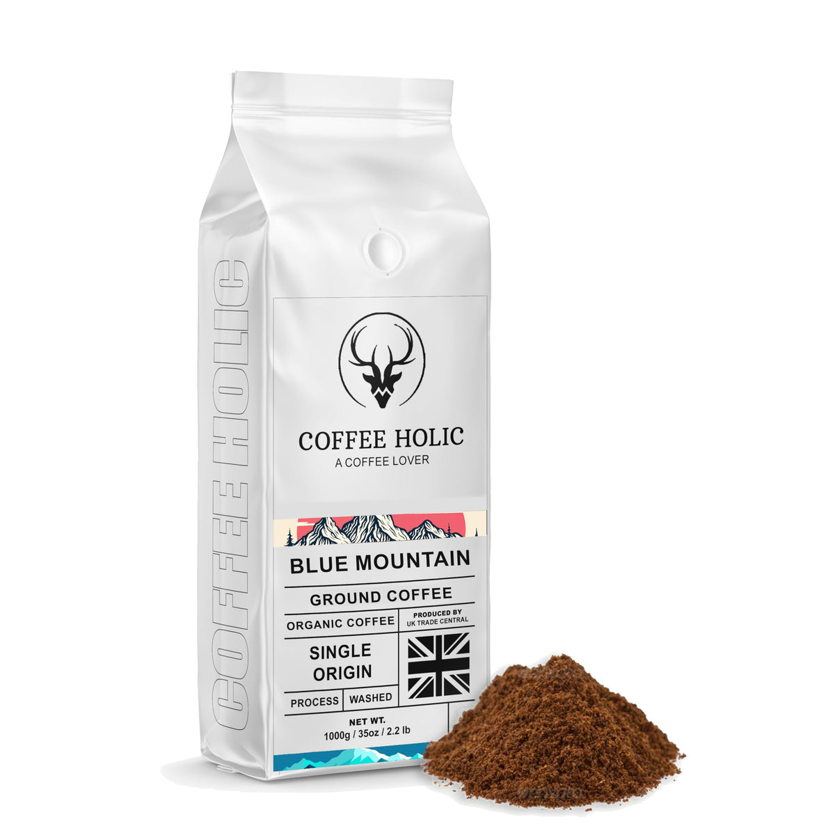 Coffeeholic Blue Mountain Ground Coffee 1kg | Medium Roast