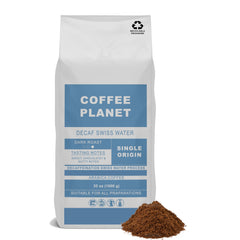 Coffee Planet Swiss Water Decaf Ground Coffee 1kg | Dark Roast