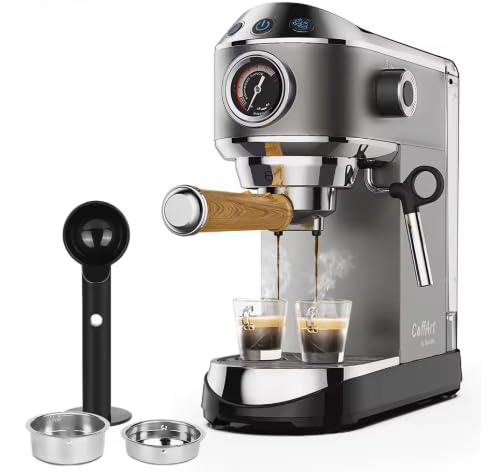 Coffeeholic Espresso Machine 1.1L | Silver, 20 Bar