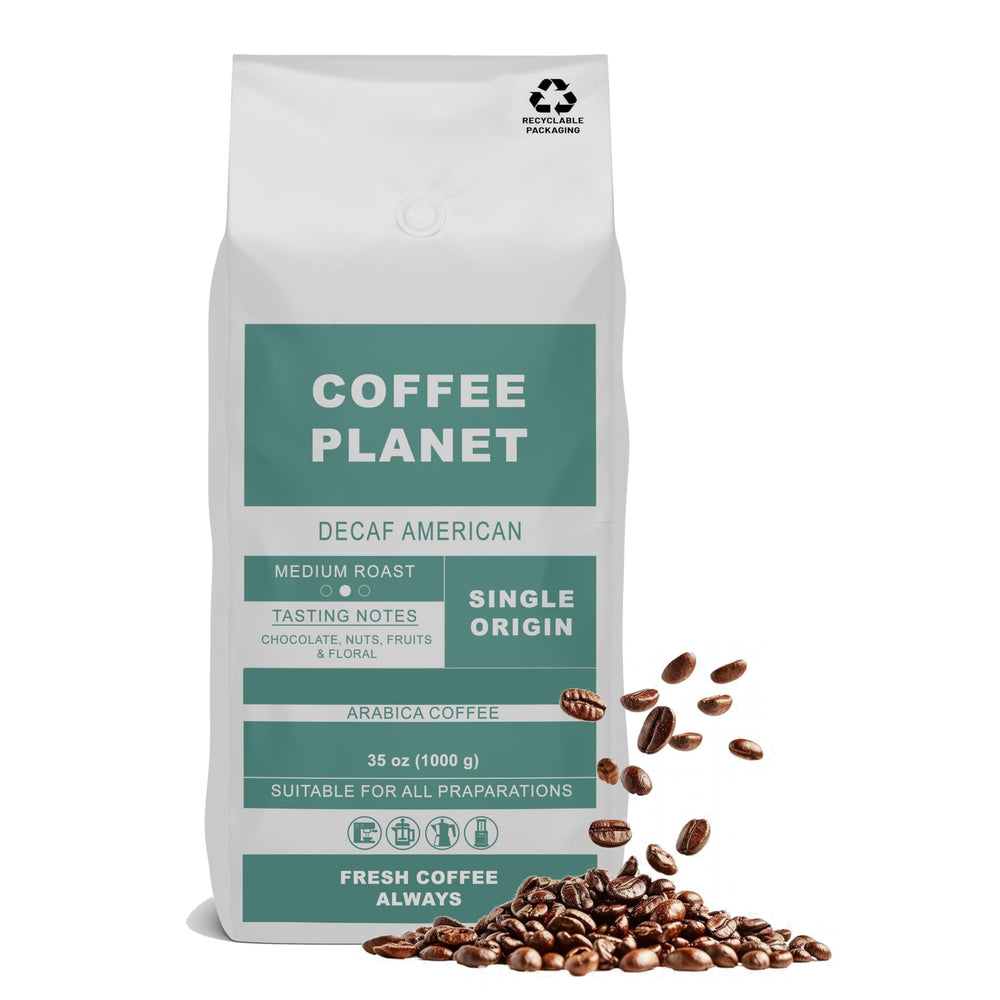 Coffee Planet American Decaf Coffee Beans 1kg | Medium Roast