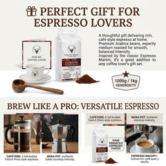 Coffeeholic Espresso Martini Vodka Roast Ground Coffee 1kg | Medium Roast