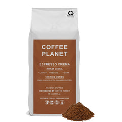 Coffee Planet Espresso Crema Ground Coffee 1kg | Light-Medium Roast