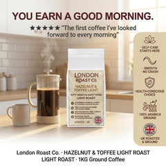 Coffeeholic Hazelnut Ground Coffee 1kg | Light Roast