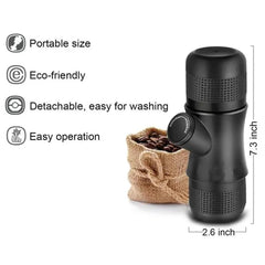 Coffeeholic Portable Coffee Machine | Manual Travel Espresso Maker