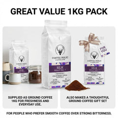 Coffeeholic Silk Cocktail Roast No 7 Ground Coffee 1kg