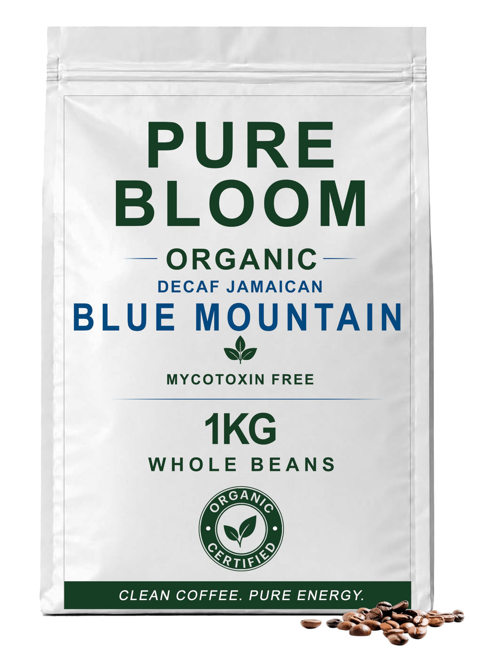 Pure Bloom Clean Jamaican Blue Mountain Coffee Beans 1kg