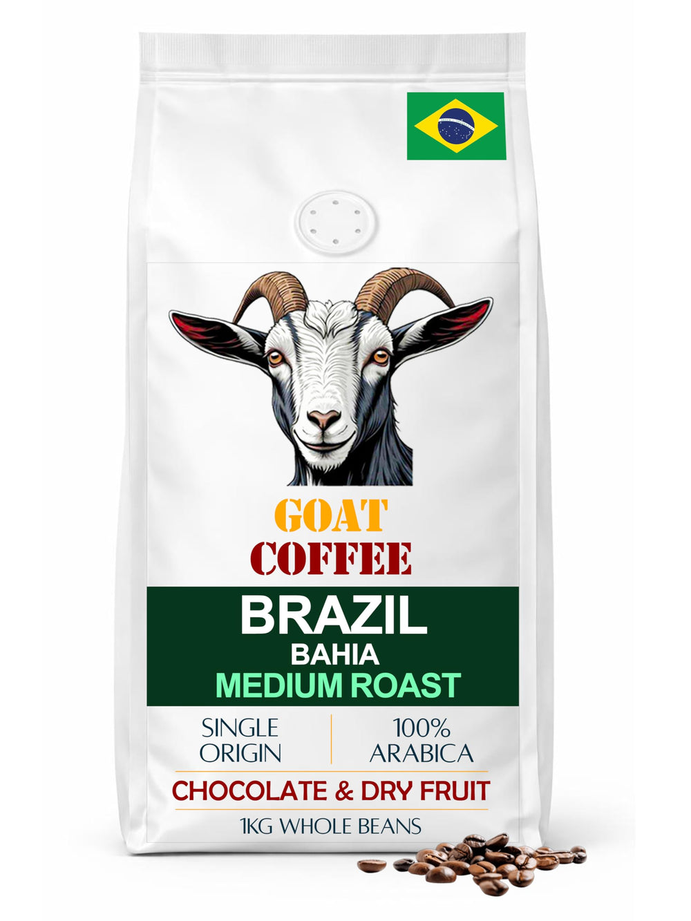 Goat Coffee Brazil Bahia Coffee Beans 1kg | Medium Roast