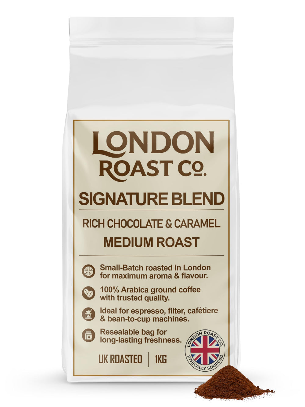 London Roast Co Signature Blend Ground Coffee 1kg | Medium Roast