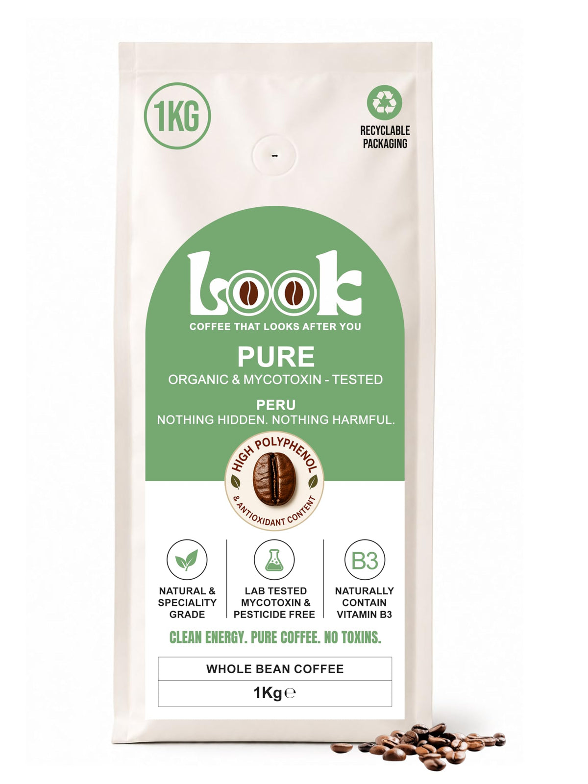 Look Coffee Pure Peru Natural Coffee Beans 1kg