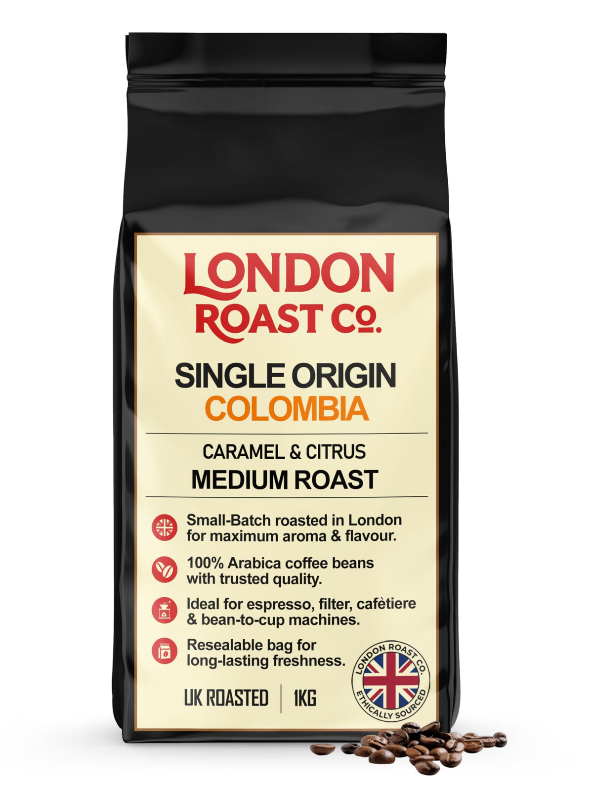 London Roast Co Colombia Coffee Beans 1kg | Medium Roast