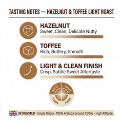 Coffeeholic Hazelnut Ground Coffee 1kg | Light Roast