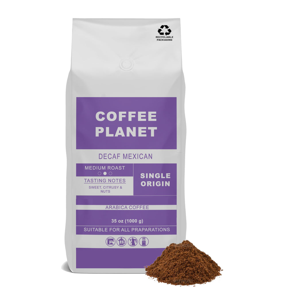 Coffee Planet Mexican Decaf Ground Coffee 1kg | Medium Roast